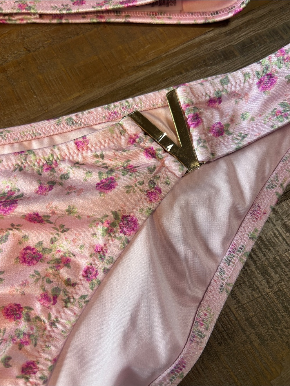 NWT Victoria’s Secret Venus Bloom Pink Ditsy Floral V Hardware‎ Bikini Set | XL - Picture 7 of 12